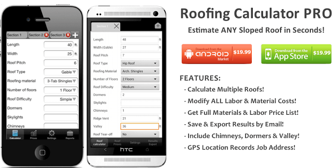 Roofing Calculator PRO App